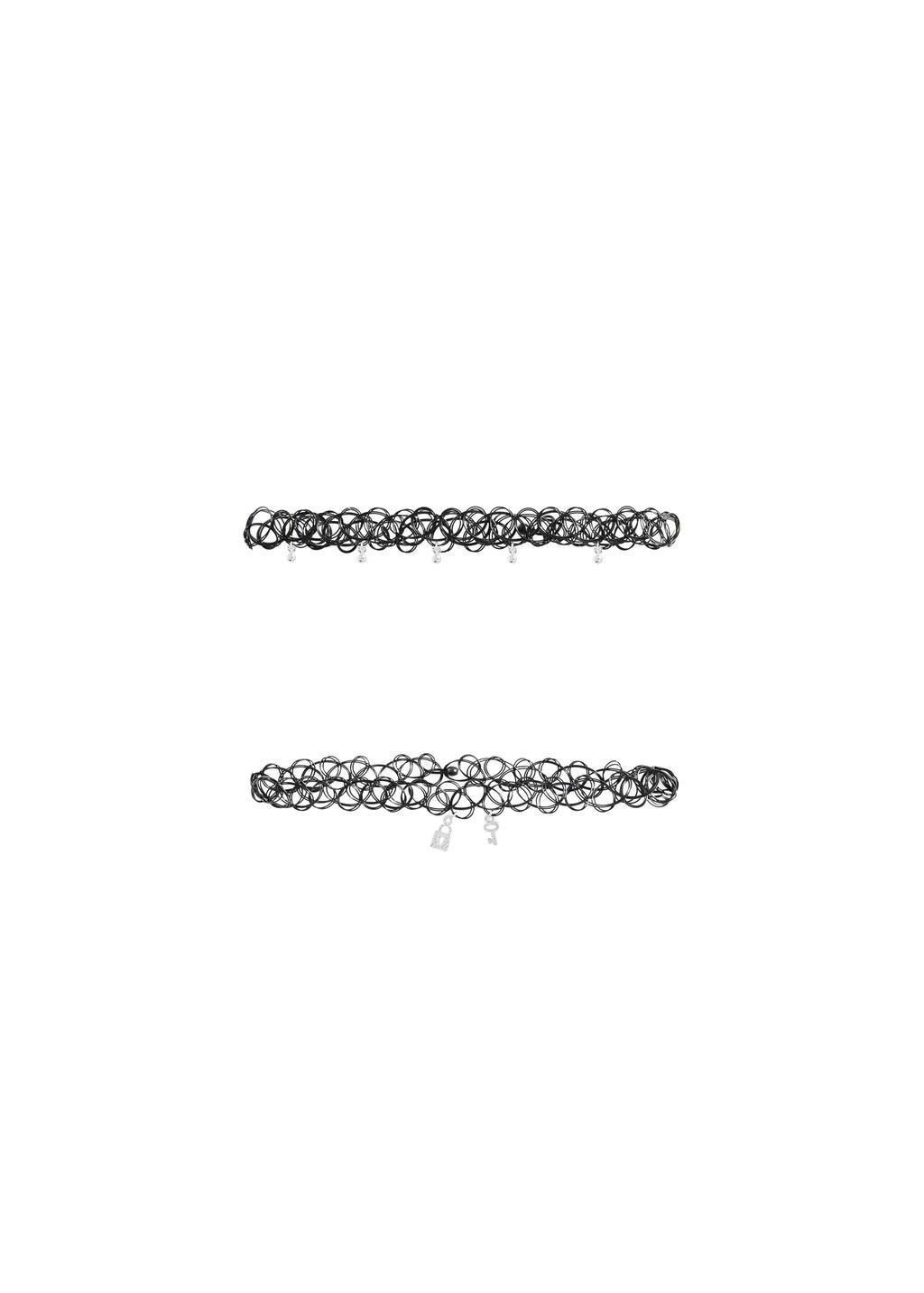 BLACK 2 chokers pack, Kids Girl, Black, medium