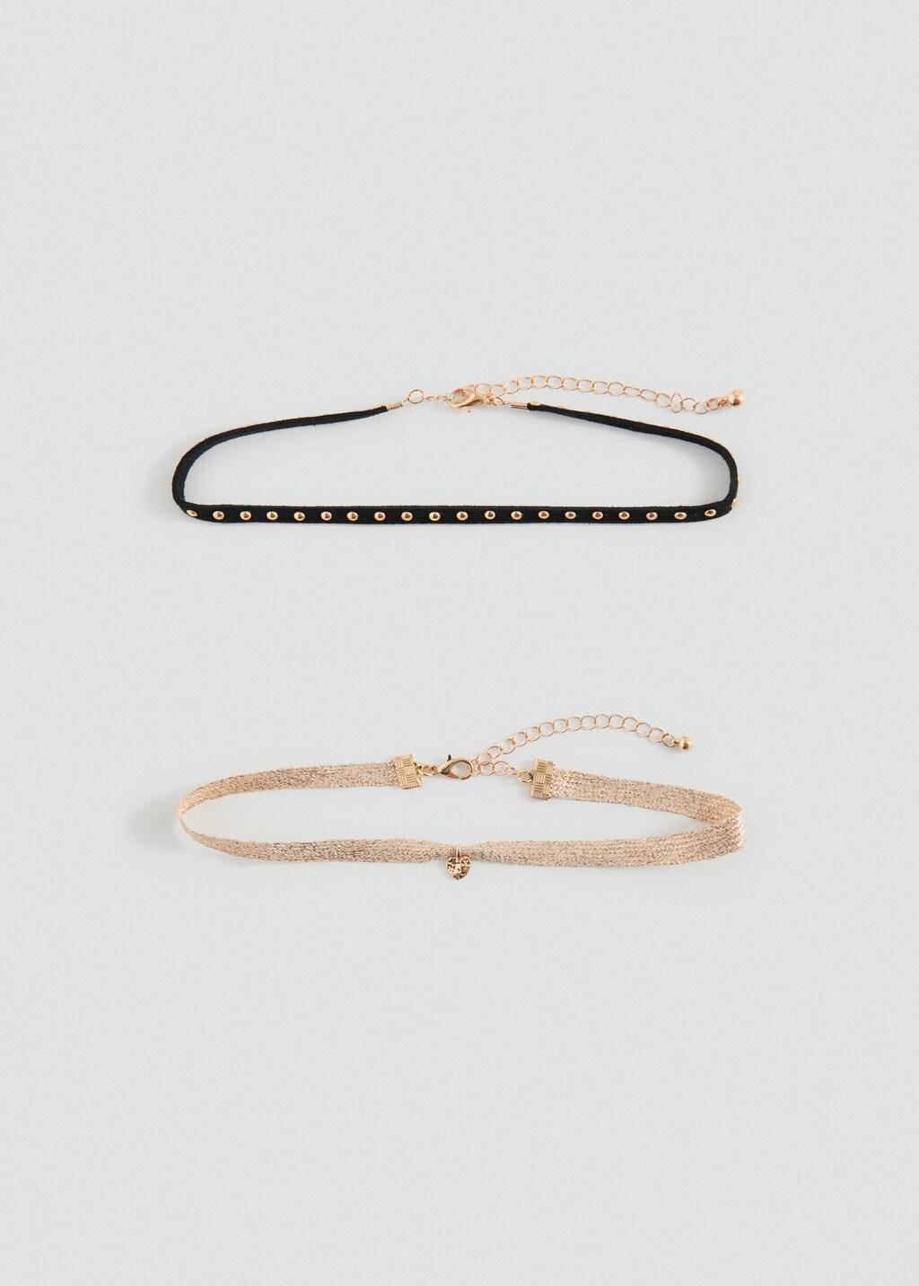 Black Combined Necklace Pack, Kids Girls, Black, medium