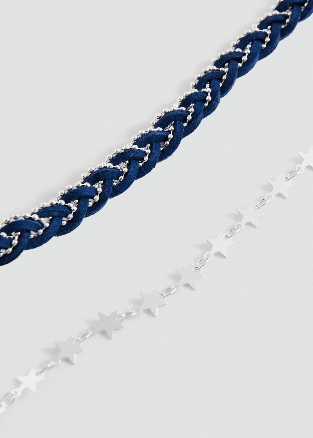 Navy Pack Of 2 Necklaces, Kids Girls, Navy, large image number 1