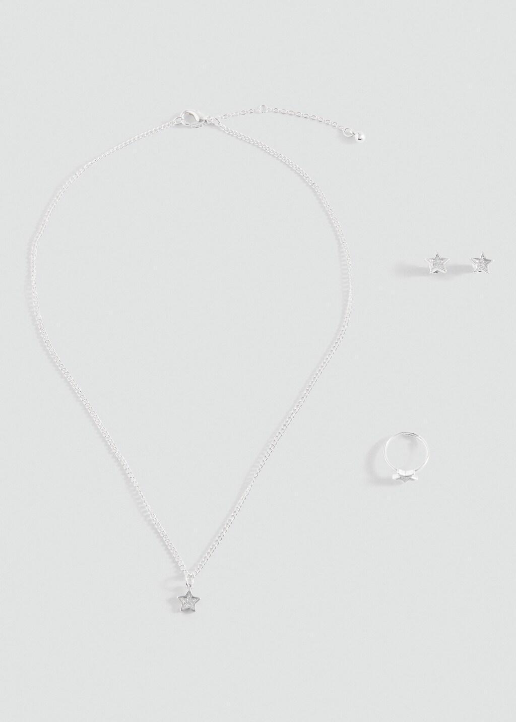 SILVER Pack of choker, earrings and ring, Kids Girl, Silver, large image number 3