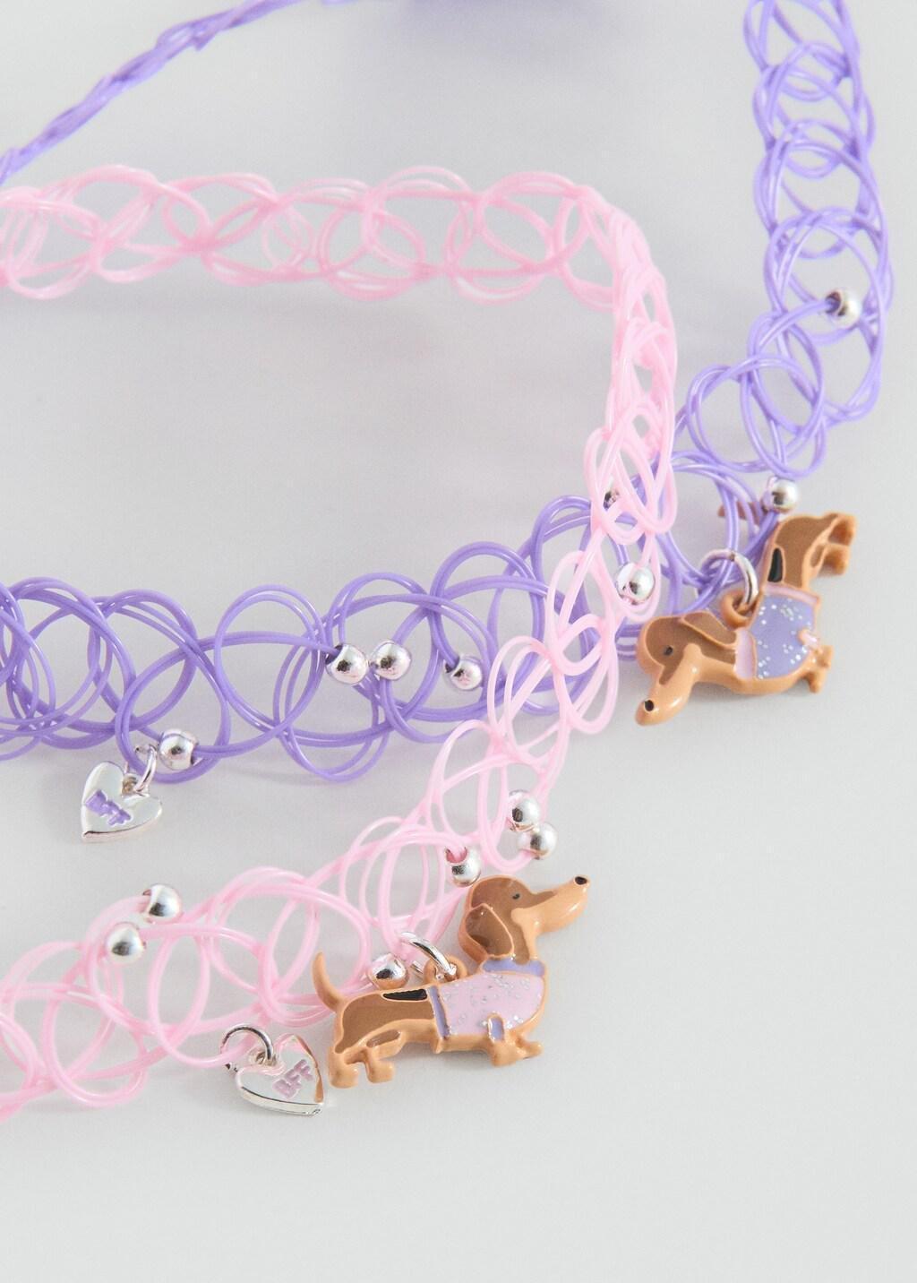 SILVER 2 chokers pack, Kids Girl, Silver, large image number 0