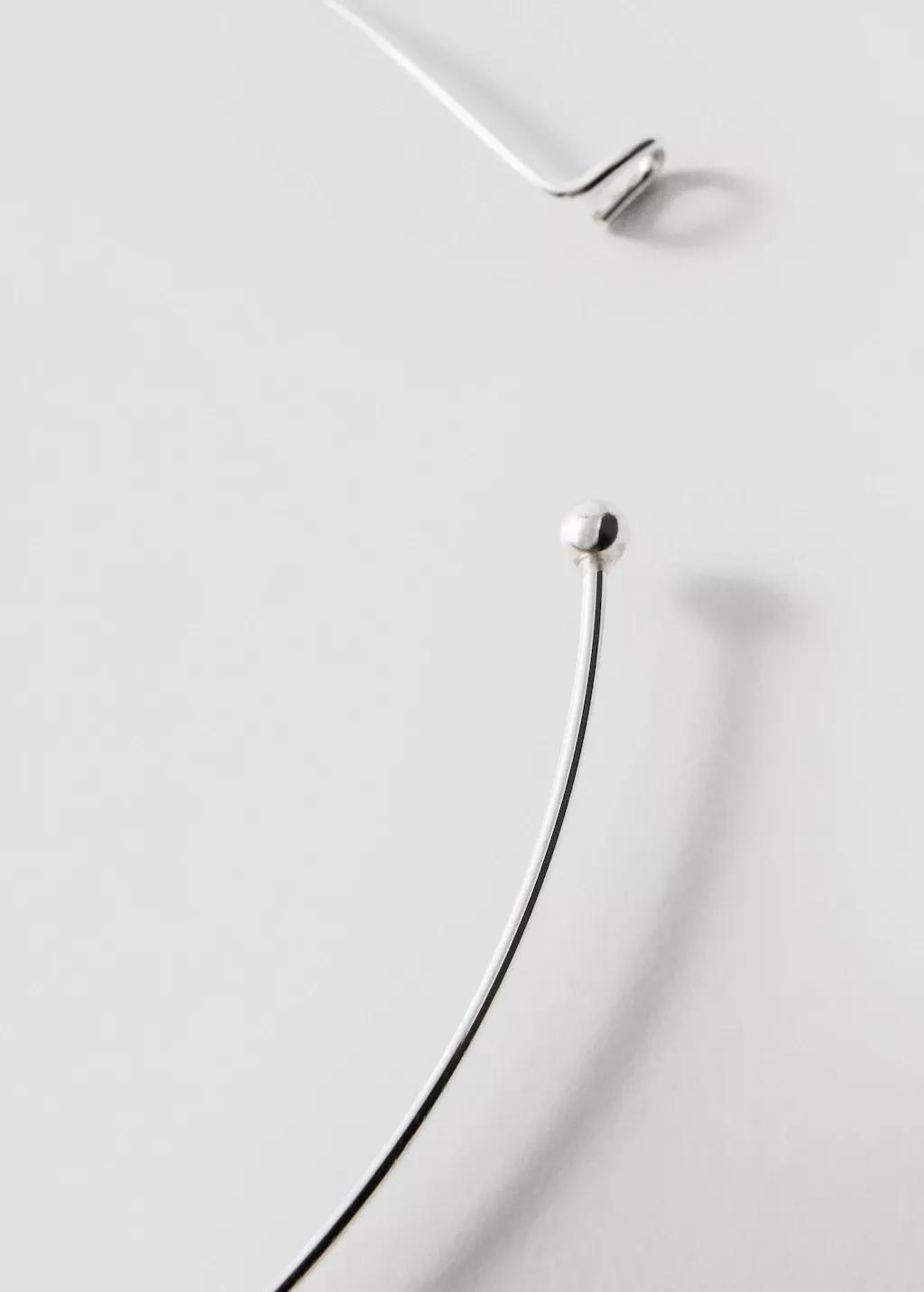 Silver Rigid Collar With Crystal Embellishments, Silver, large image number 2