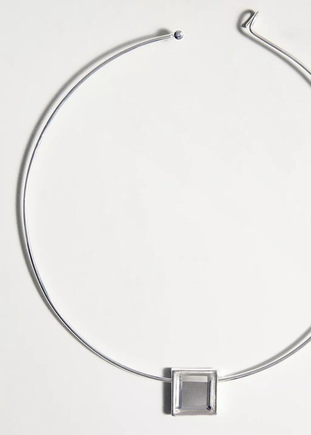 Silver Rigid Collar With Crystal Embellishments, Silver, large image number 3