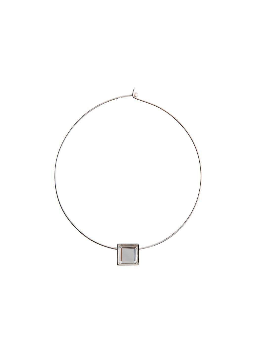 Silver Rigid Collar With Crystal Embellishments, Silver, large image number 4