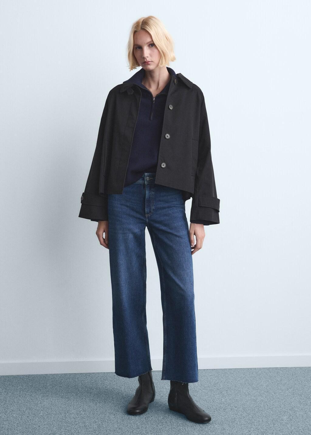 Blue Catherin Culotte High-Rise Jeans, Open Blue, large image number 0