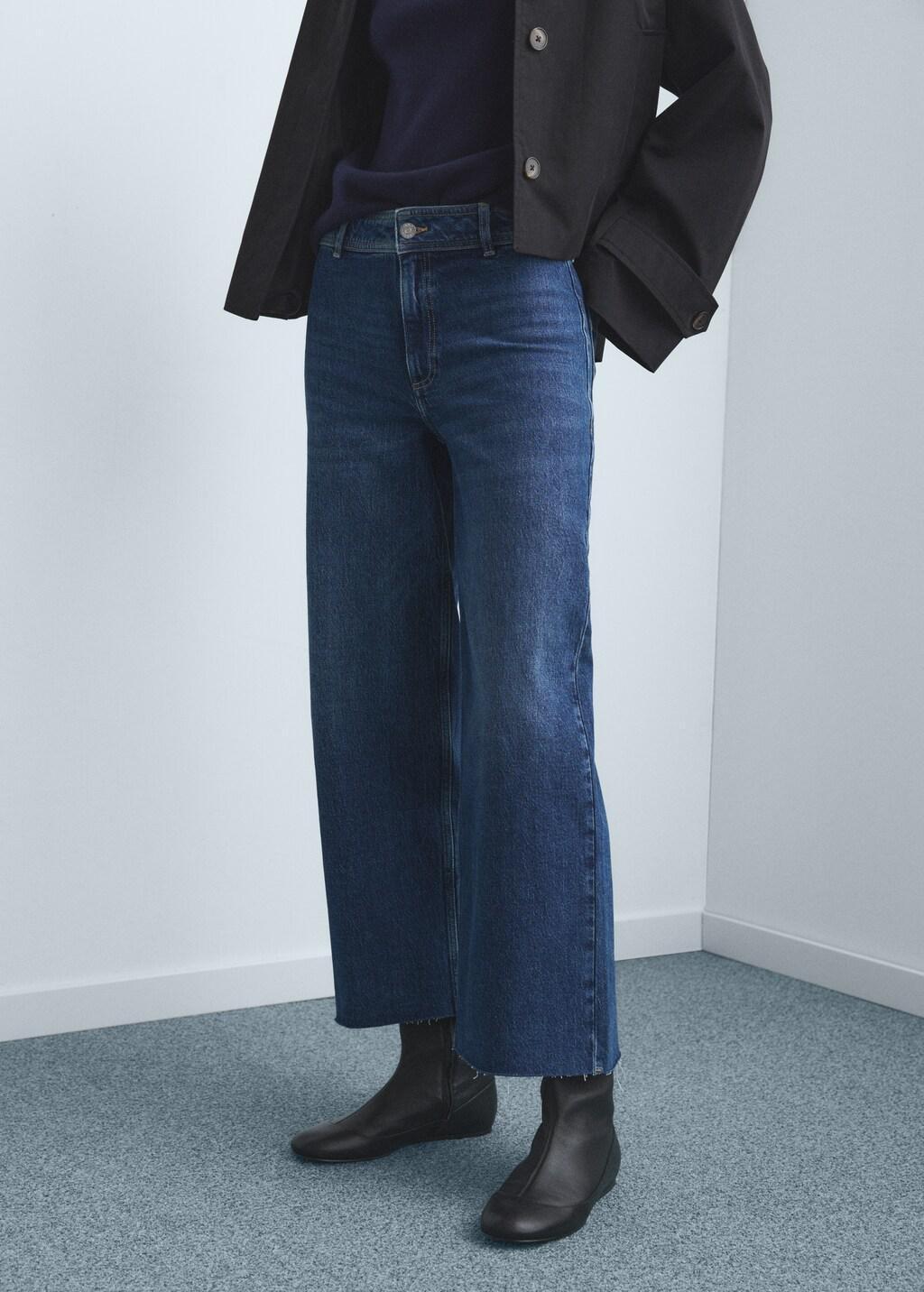 Blue Catherin Culotte High-Rise Jeans, Open Blue, large image number 3
