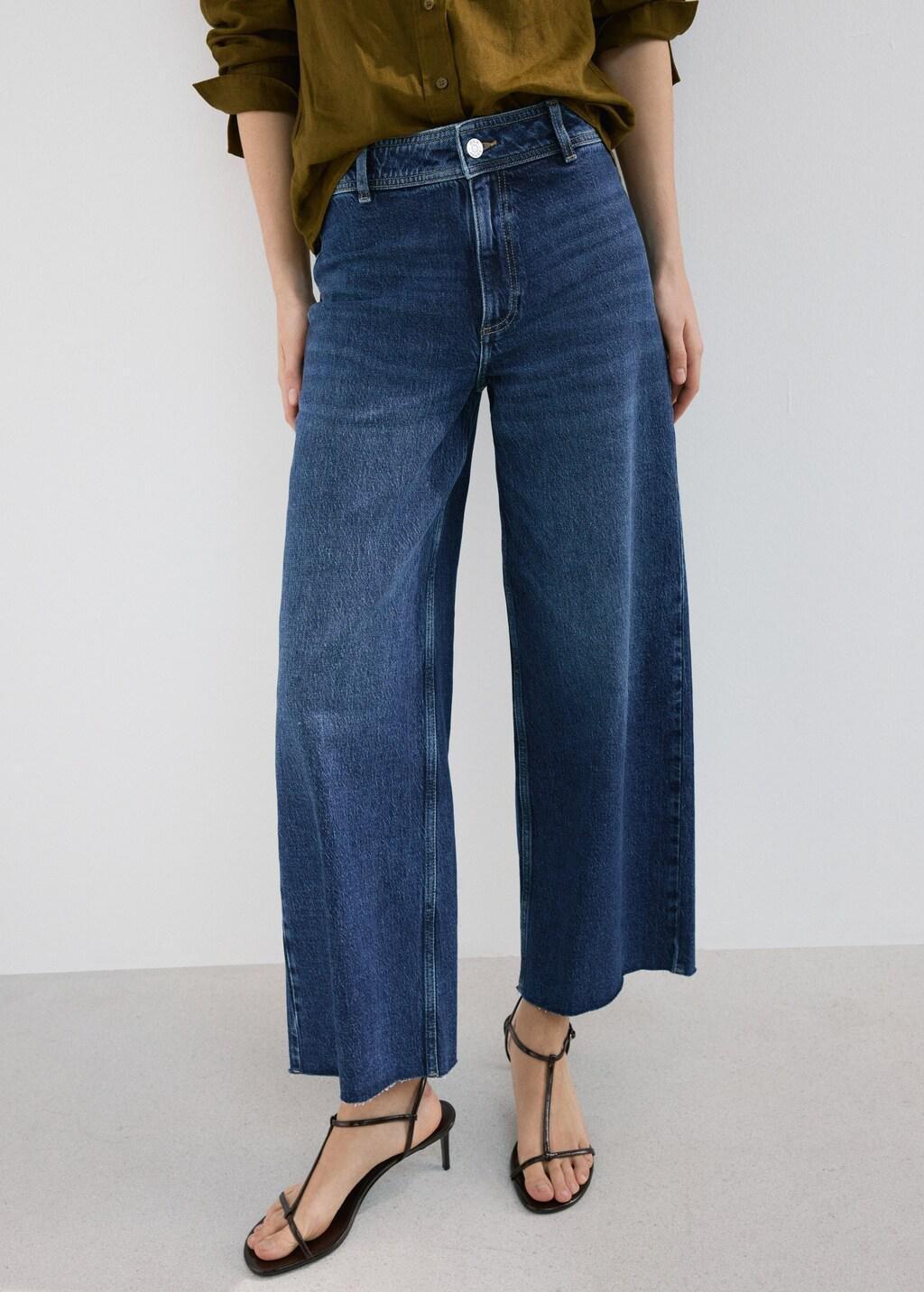 Blue Catherin Culotte High-Rise Jeans, Open Blue, large image number 3