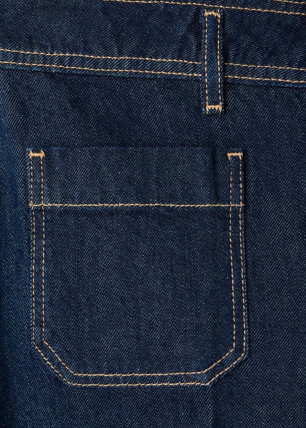 Navy Wide Leg Jeans With Pockets, 0201_TS, large image number 5