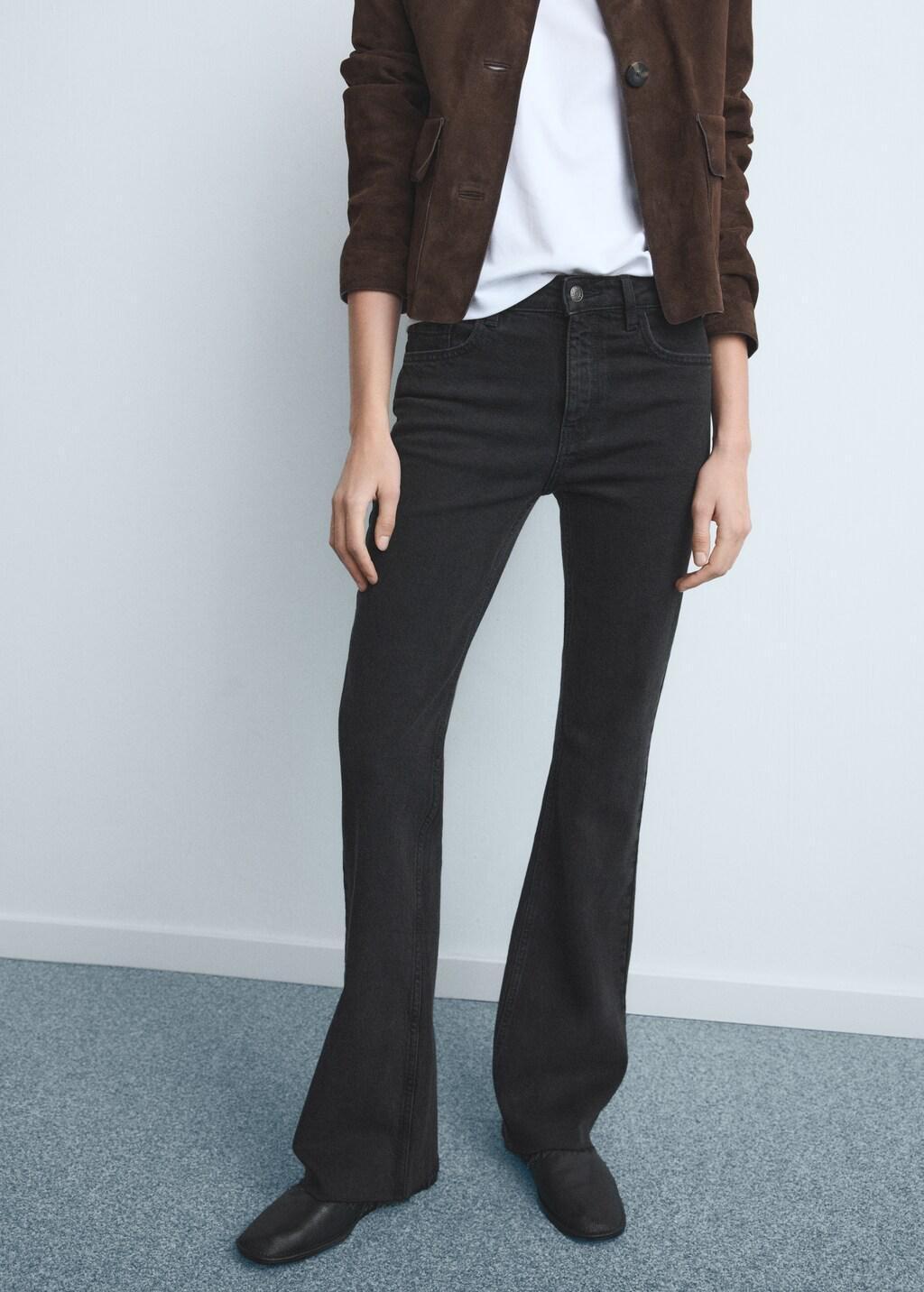 Grey Fiona Flared Mid-Rise Jeans, Open Grey, large image number 3