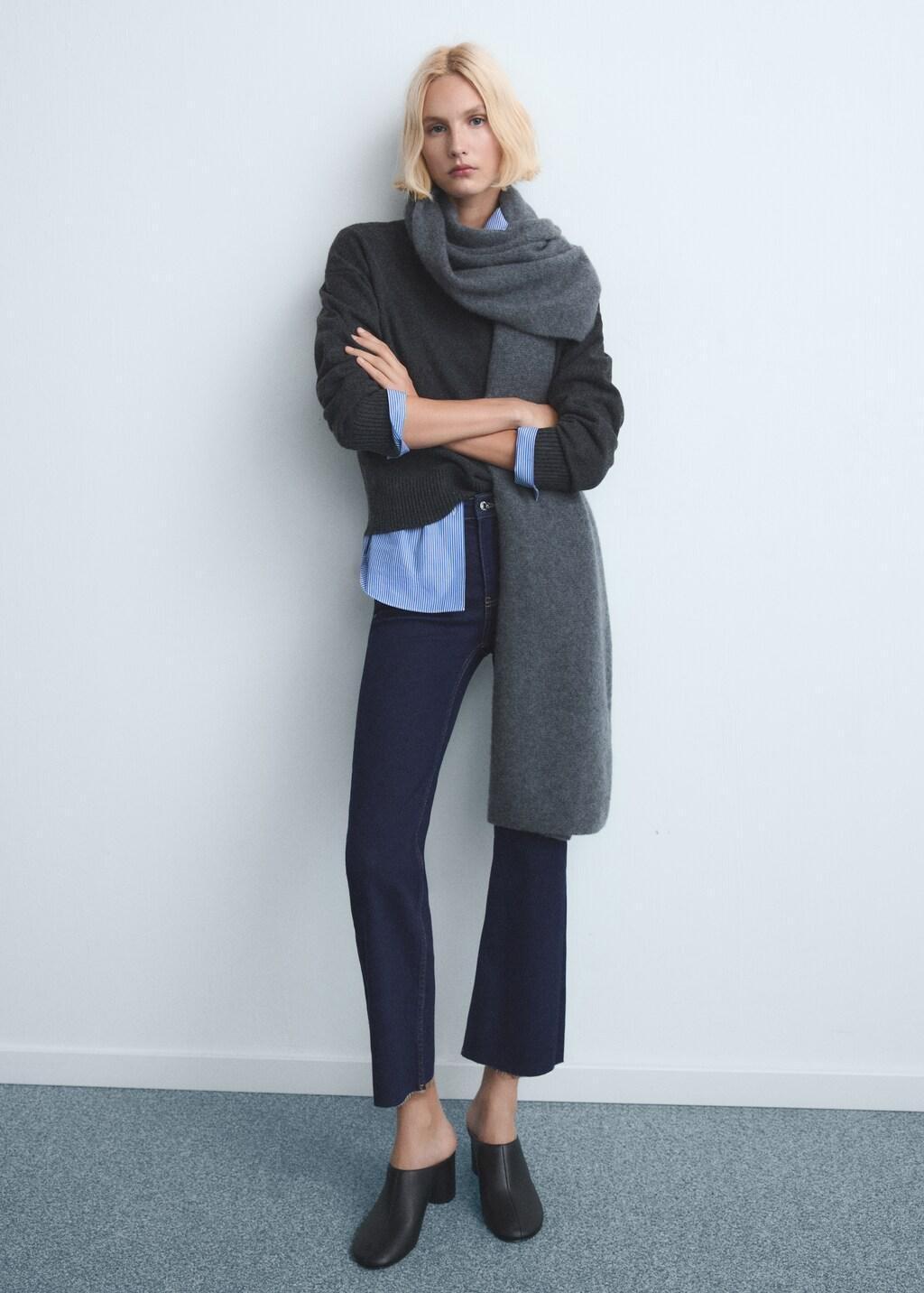 Blue Sienna Flared Cropped Jeans, Open Blue, medium