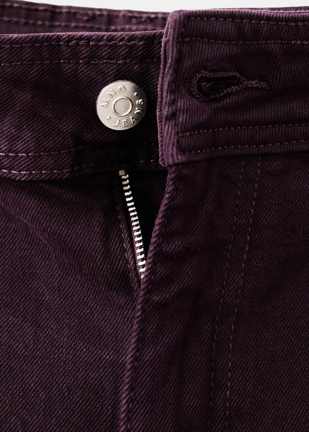 Burgundy Catherin Culotte High-Rise Jeans, Dark Red, medium