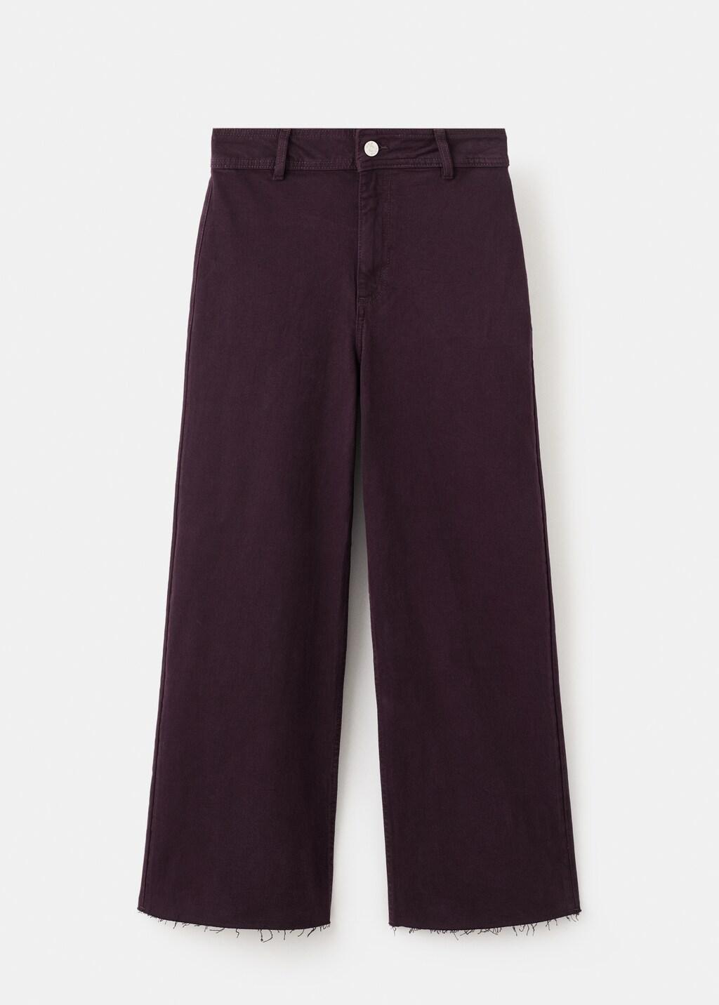Burgundy Catherin Culotte High-Rise Jeans, Dark Red, large image number 8