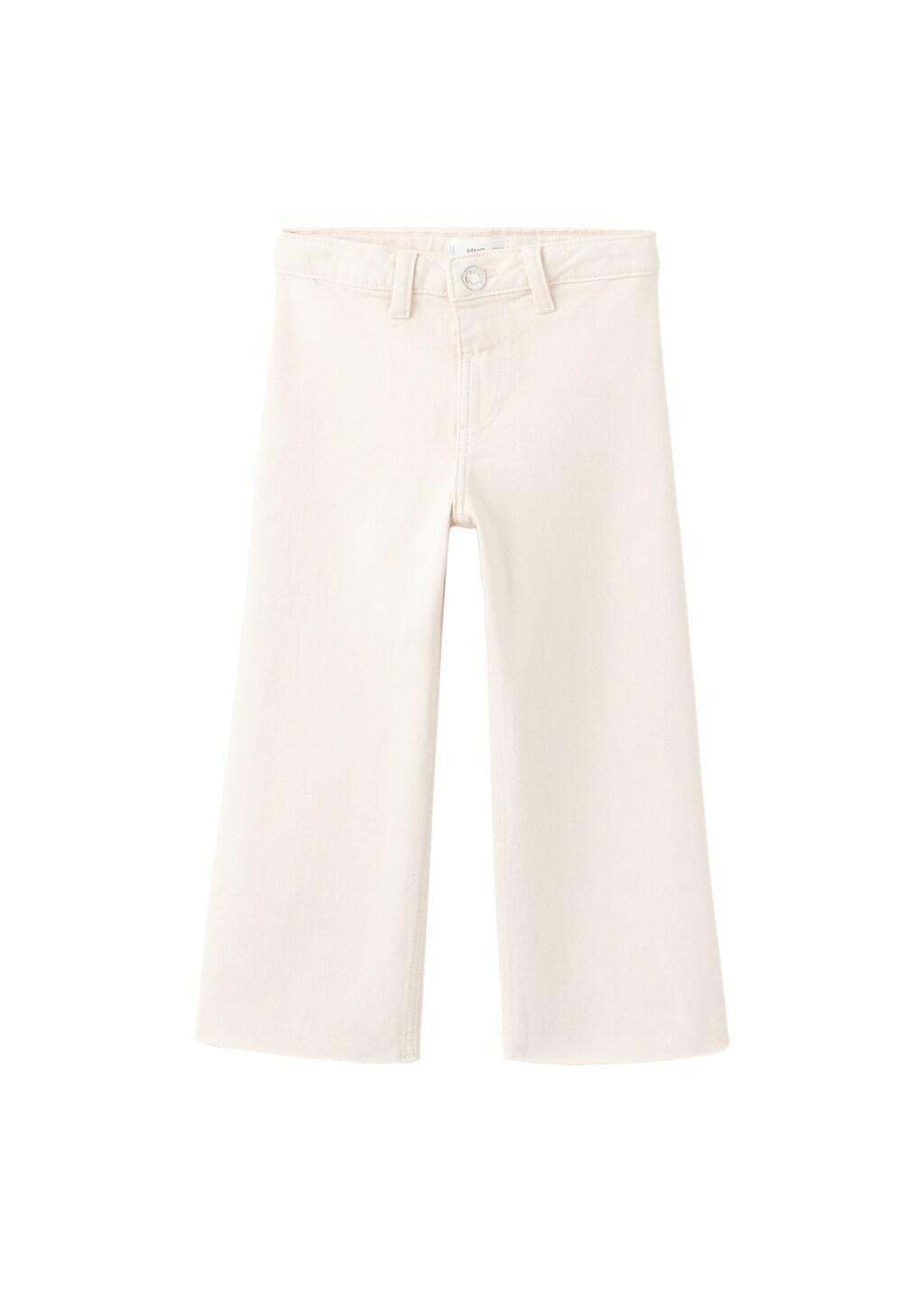 Beige Cotton Culotte Jeans, Baby Girl, Light Beige, large image number 4