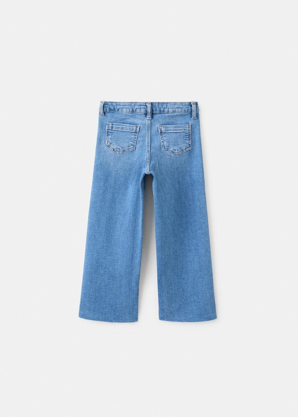 Blue Cotton Culotte Jeans, Baby Girl, Open Blue, large image number 2