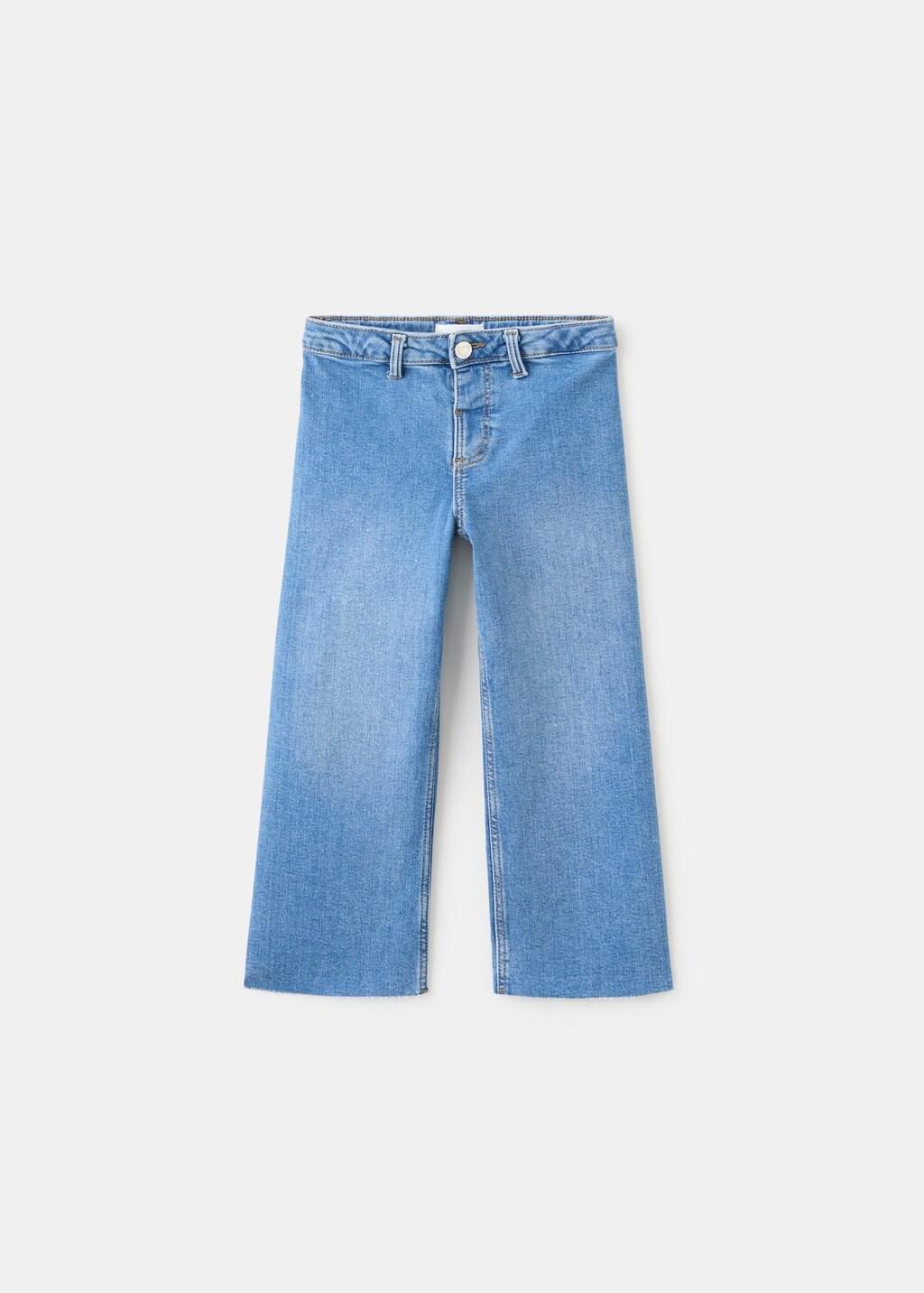 Blue Cotton Culotte Jeans, Baby Girl, Open Blue, large image number 5