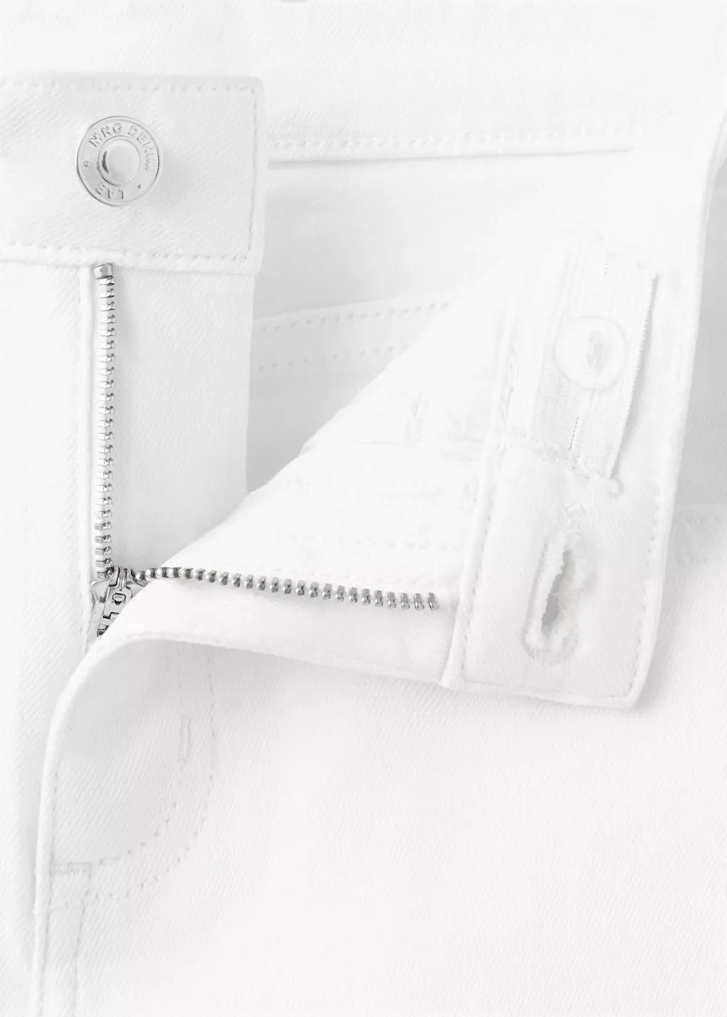 White Decorative Seam Flared Jeans, Kids Girls, White, large image number 2