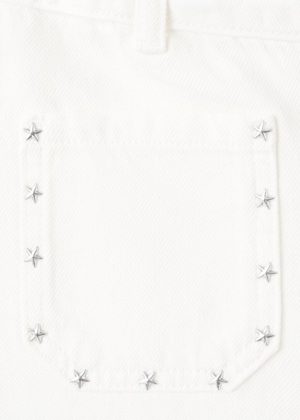 White Studded Star Jeans, Kids Girls, White, large image number 4