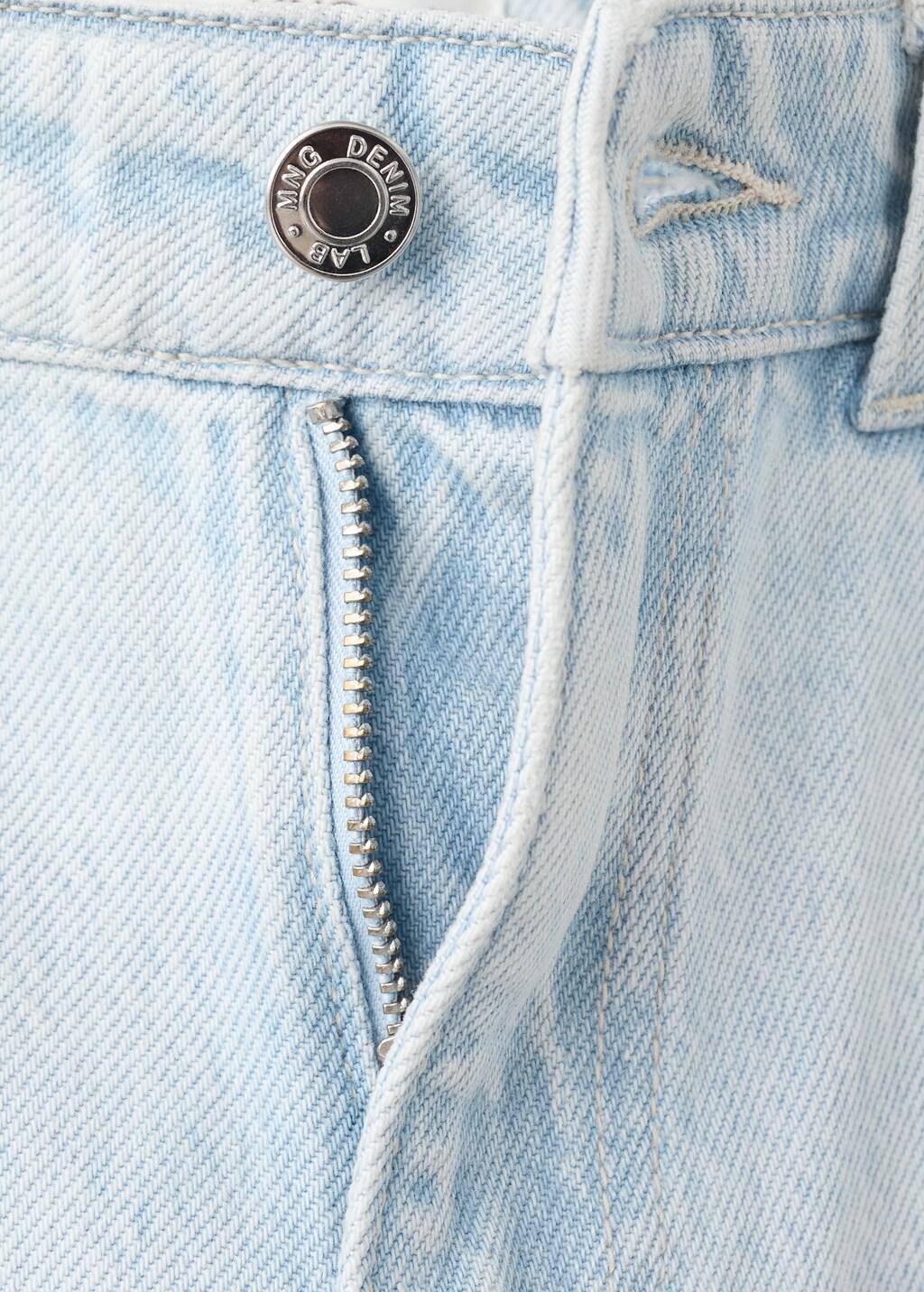 Blue Culotte Jeans With Embroidered Stars, Kids Girl, Open Blue, medium