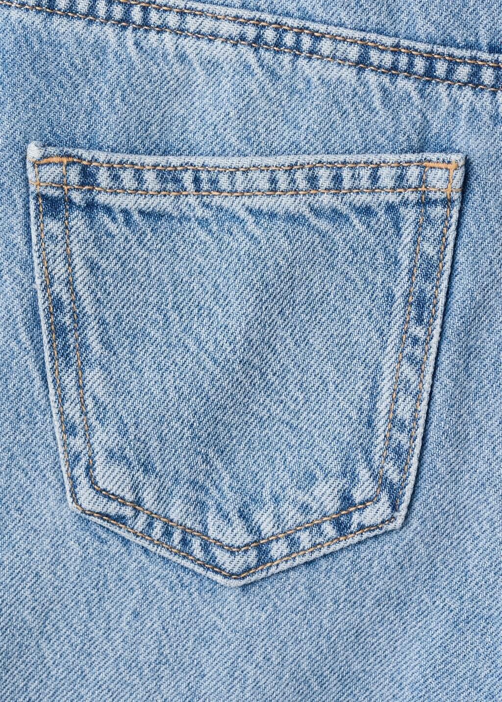 Blue Wideleg Low Frayed Hem Jeans, Kids Girls, Open Blue, large image number 5