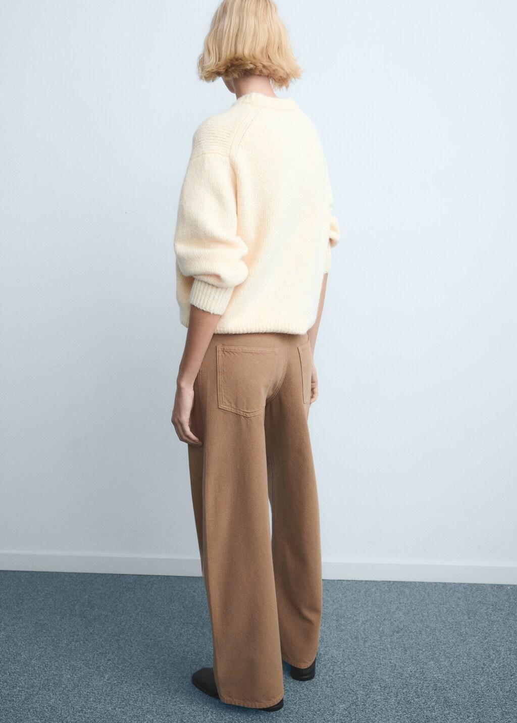 Cream Low-Rise Balloon Jeans, 0201_07, large image number 2