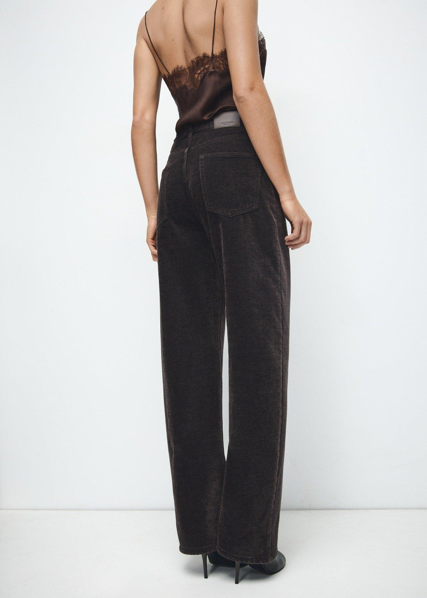 Brown Velvet Balloon Jeans, 0201_32, large image number 5