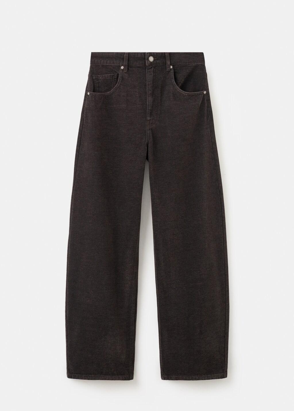 Brown Velvet Balloon Jeans, 0201_32, large image number 10
