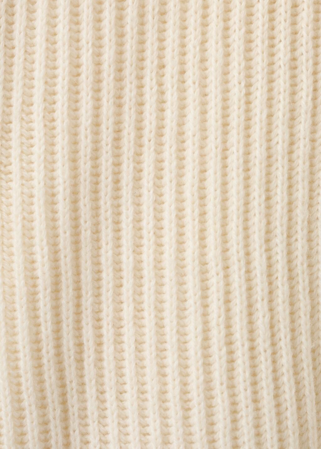 Cream Ribbed Sweater With Scarf Detail, Light Beige, large image number 10