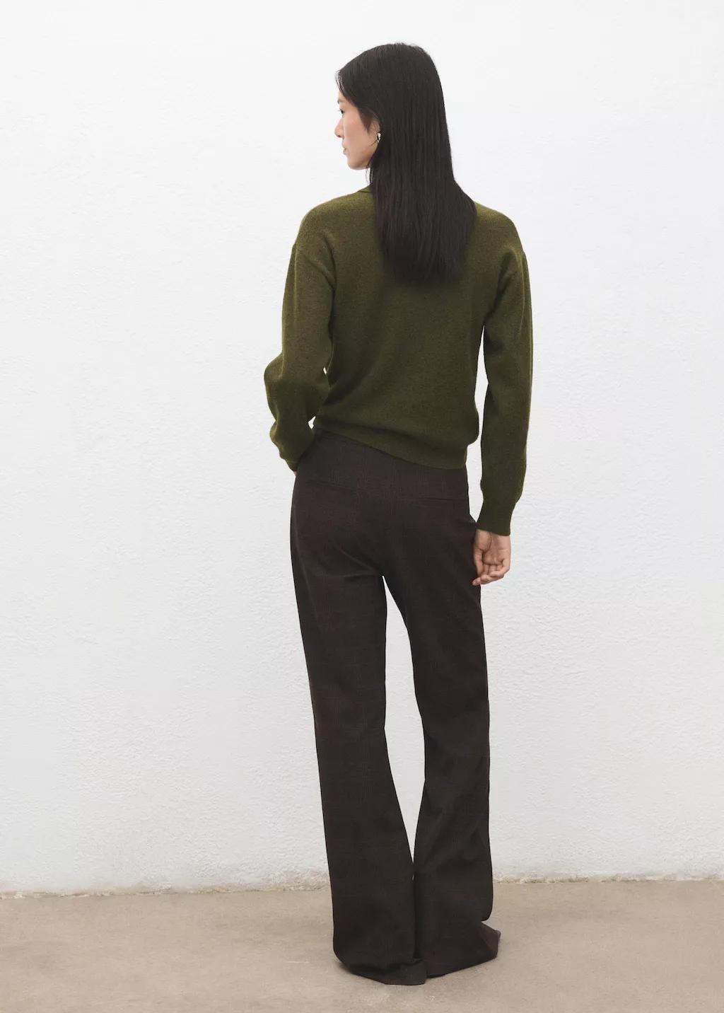 Khaki Long-Sleeve Polo-Neck Sweater, 0201_37, large image number 5