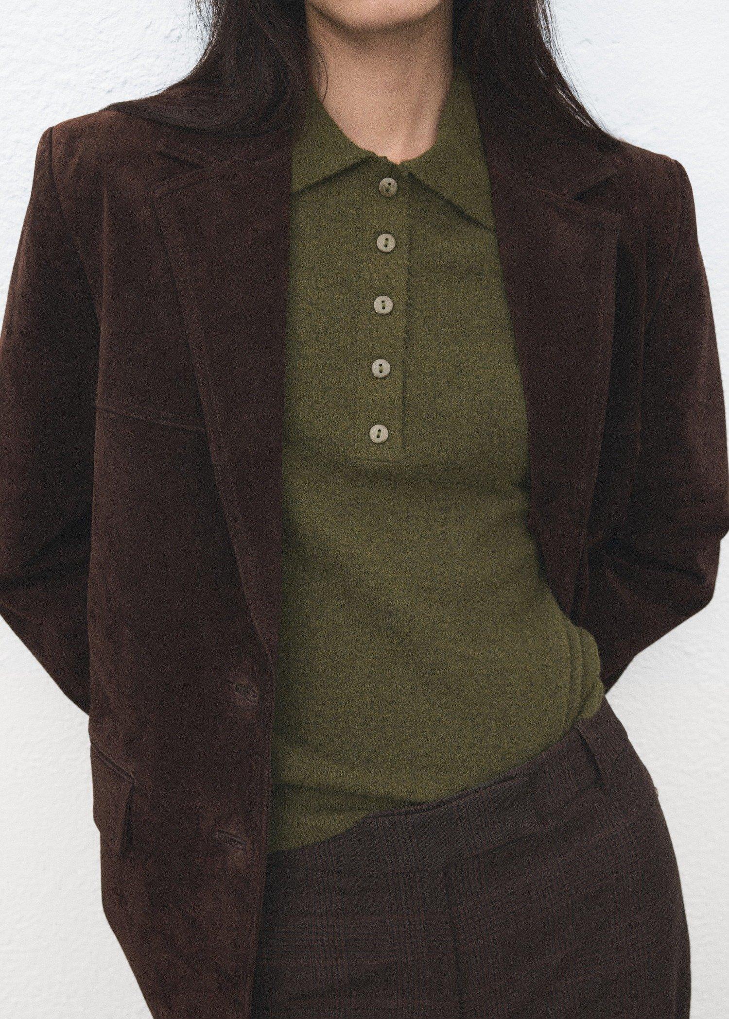 Khaki Long-Sleeve Polo-Neck Sweater, 0201_37, large image number 6