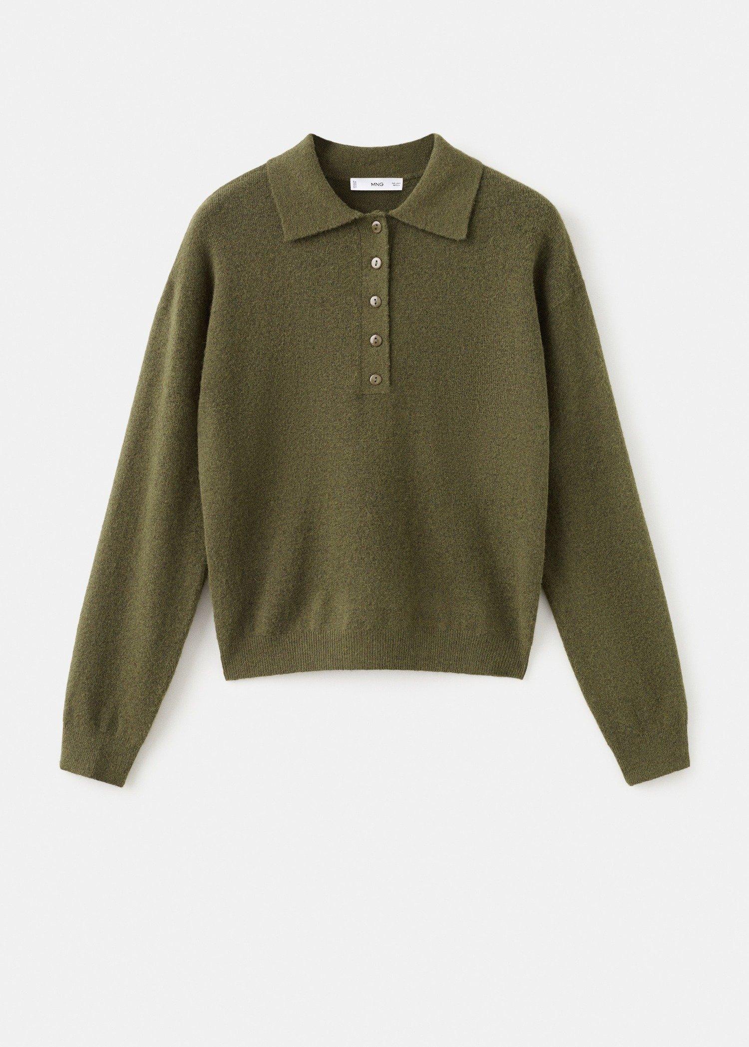 Khaki Long-Sleeve Polo-Neck Sweater, 0201_37, large image number 8