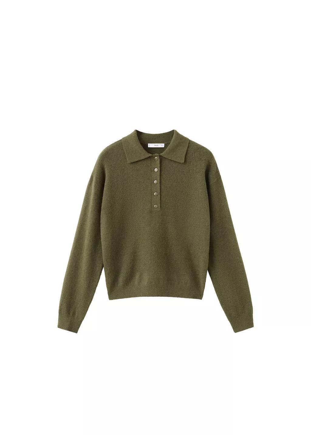 Khaki Long-Sleeve Polo-Neck Sweater, 0201_37, large image number 12