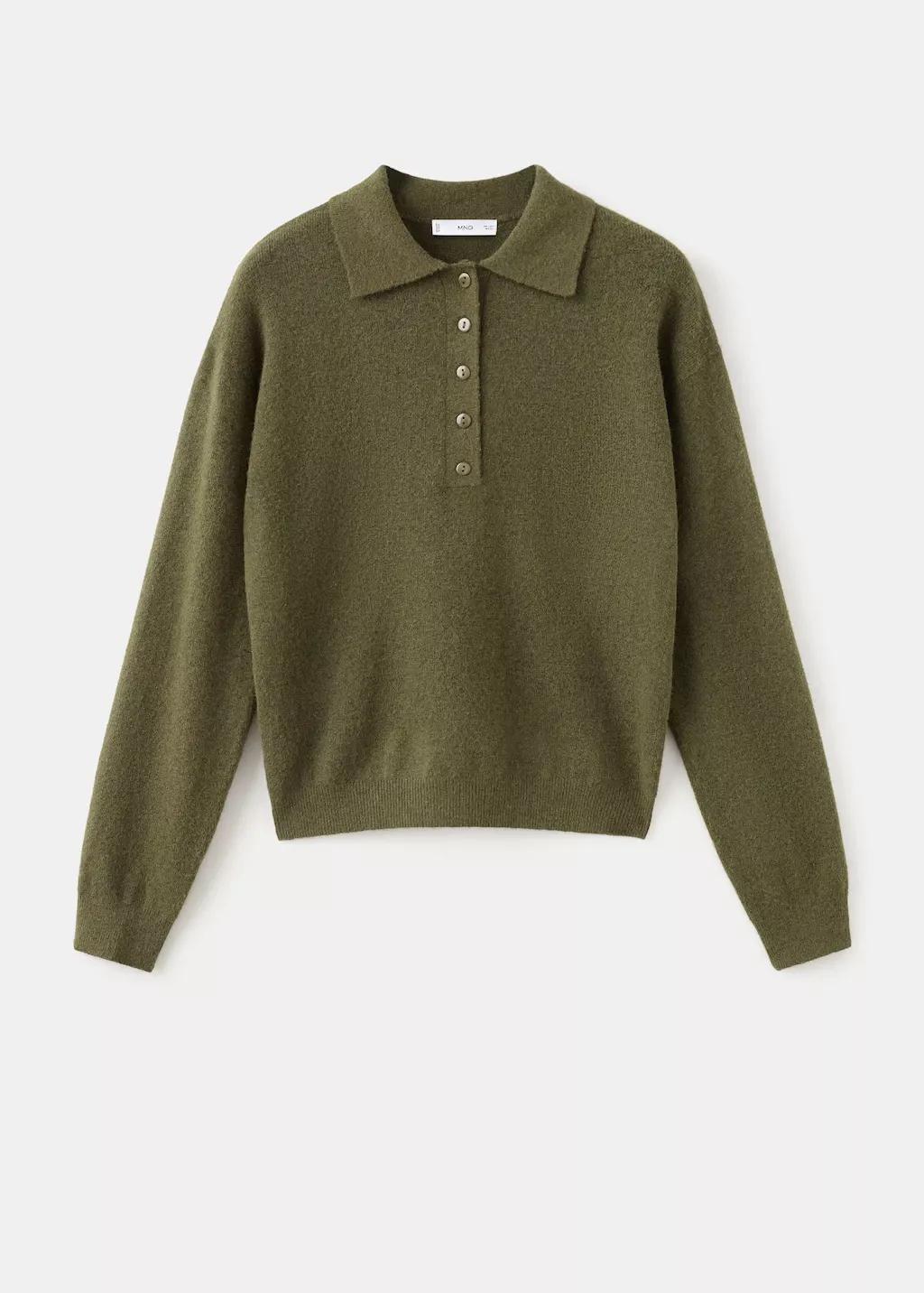 Khaki Long-Sleeve Polo-Neck Sweater, 0201_37, large image number 13