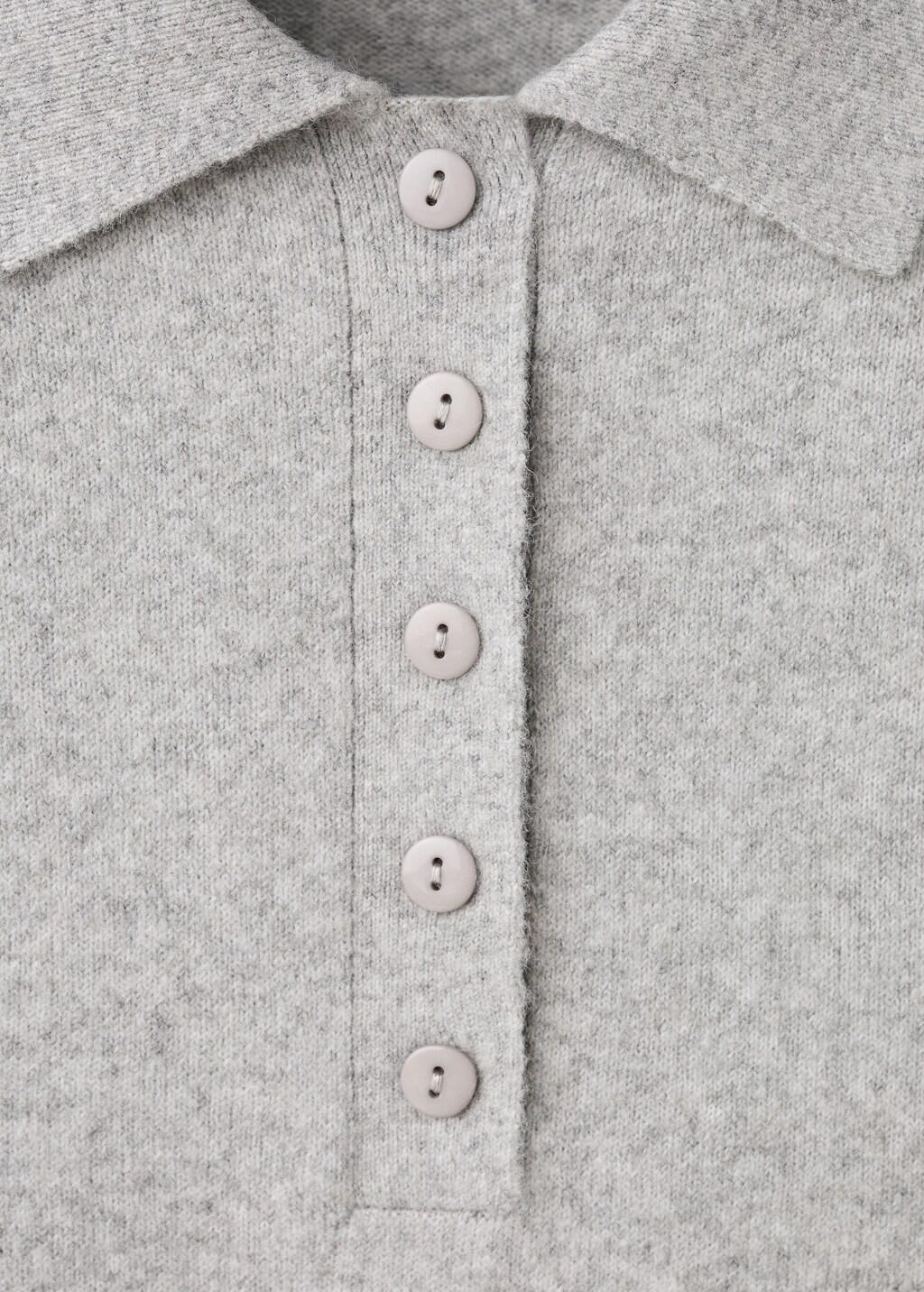 Grey Long-Sleeved Polo-Neck Sweater, Light Pastel Grey, large image number 1