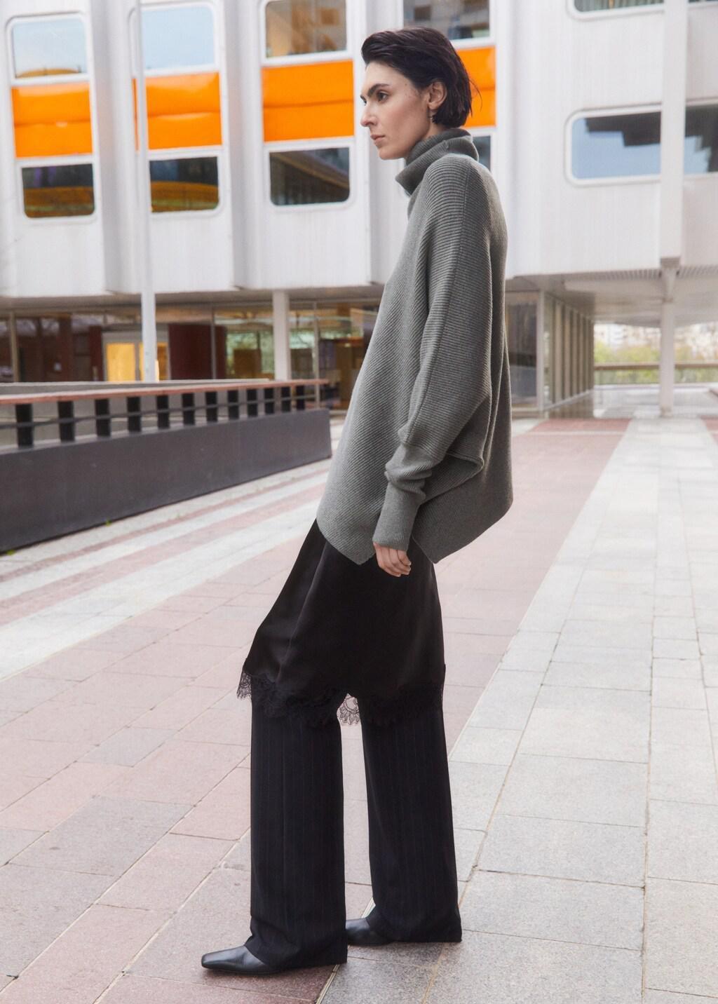 Grey Sweater With Asymmetrical Roll Neck, 0201_94, large image number 4