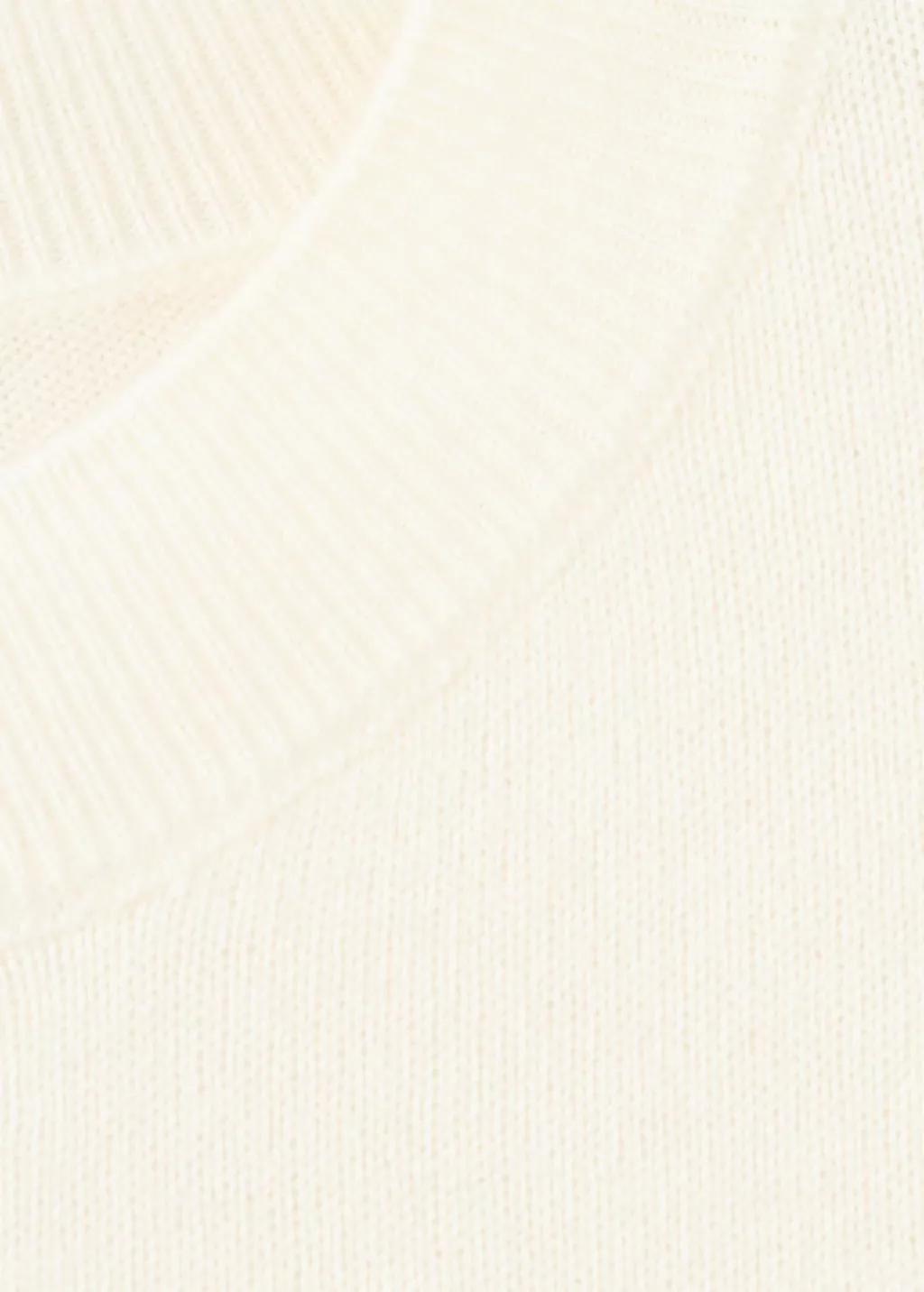 Beige Round-Neck Knitted Sweater, 0201_05, large image number 5