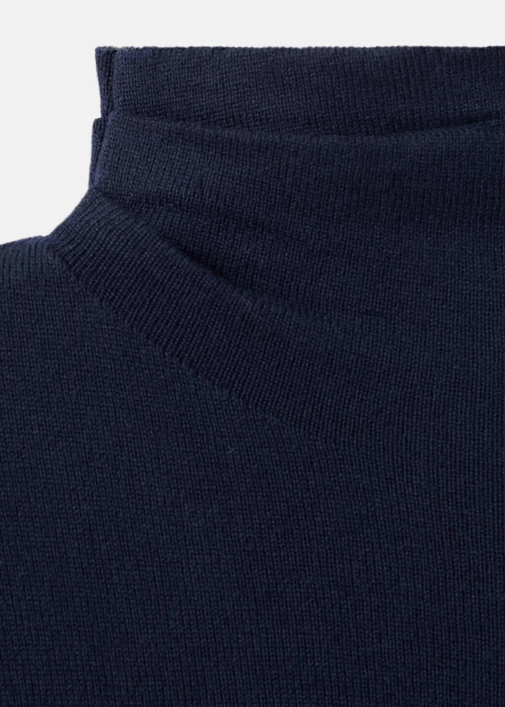Navy Draped Turtleneck Sweater, 0201_56, large image number 1