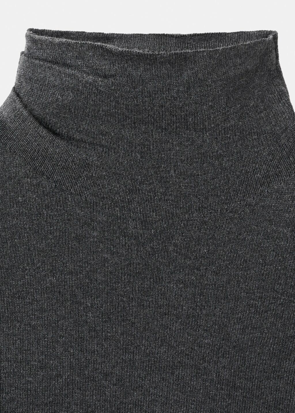 Grey Draped High-Neck Jumper, Charcoal, large image number 1