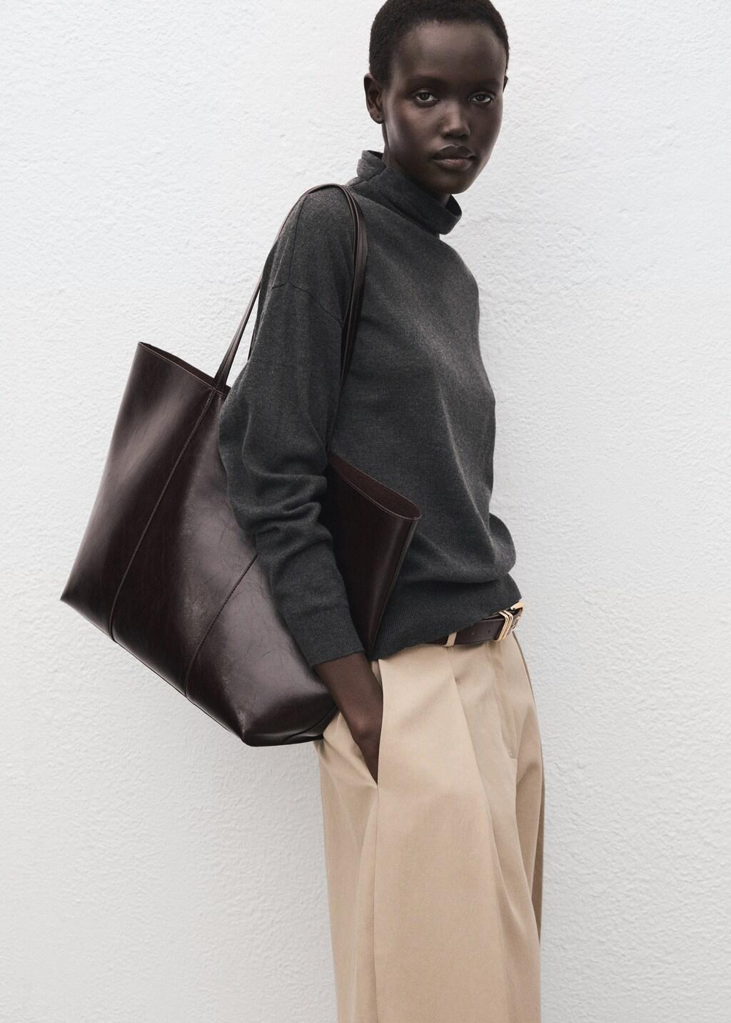 Grey Draped High-Neck Jumper, Charcoal, large image number 6