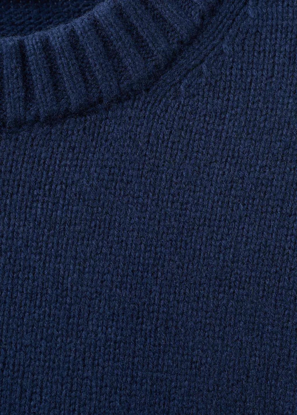 Navy Wool-Blend Knit Sweater, Navy, large image number 1