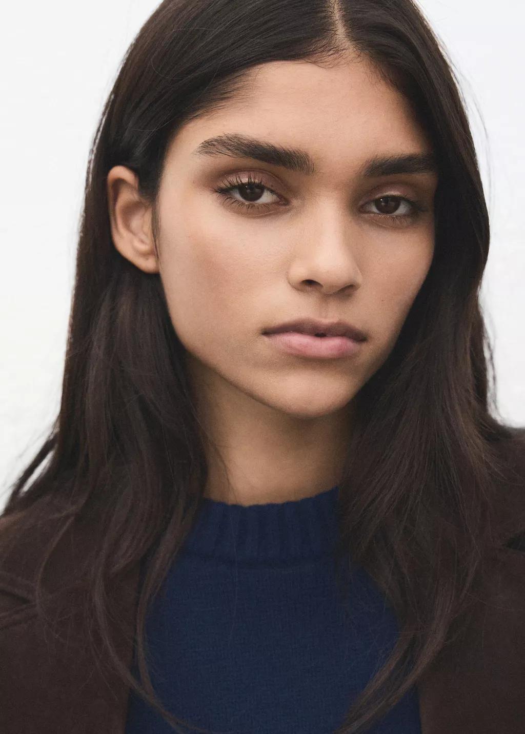 Navy Wool-Blend Knit Sweater, Navy, large image number 4