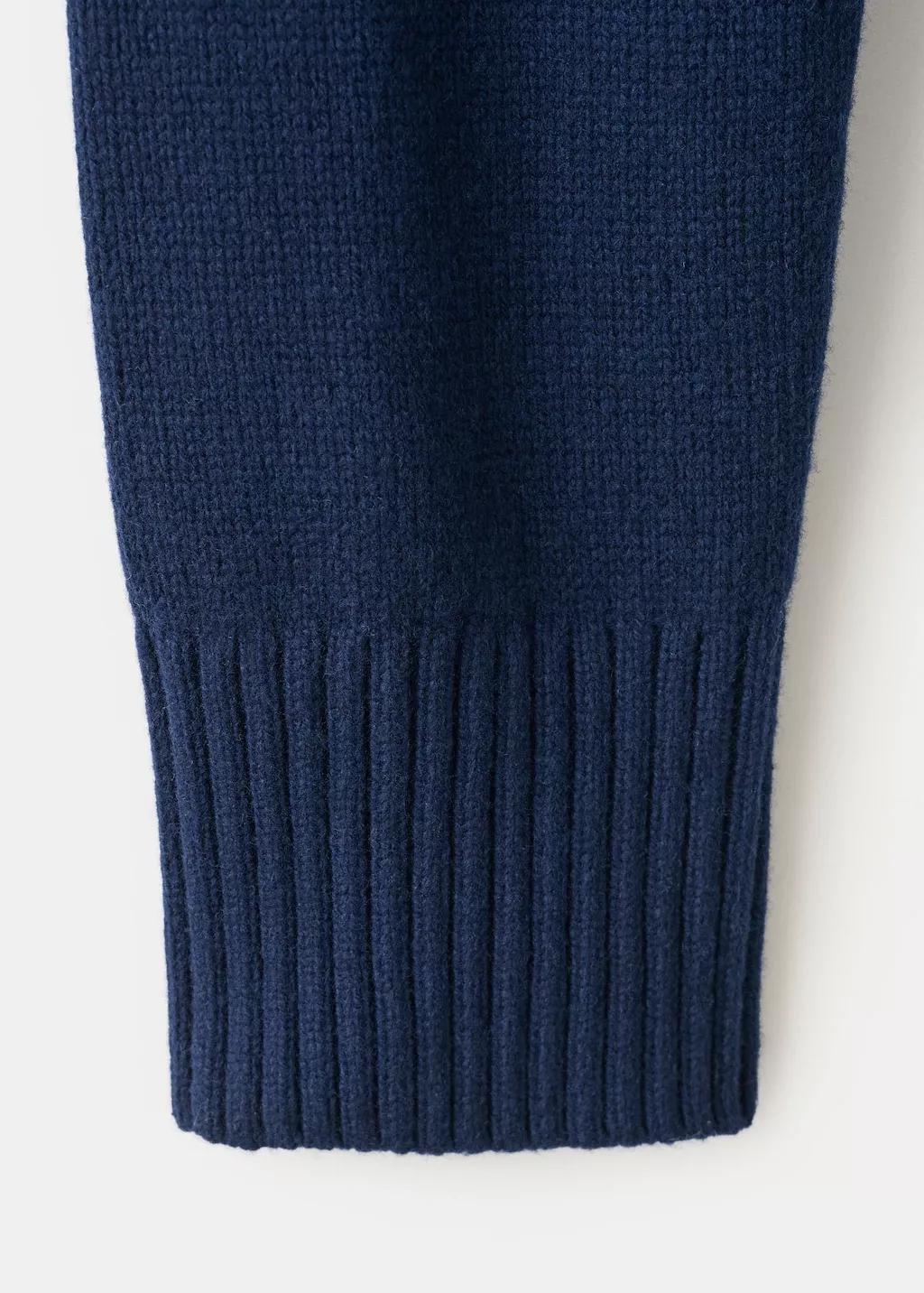 Navy Wool-Blend Knit Sweater, Navy, large image number 5