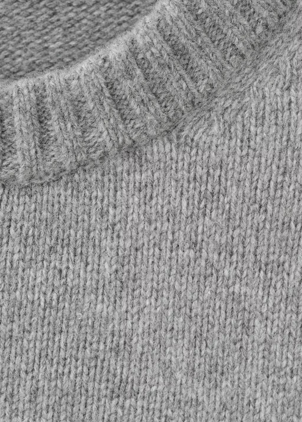 Grey Wool-Blend Knit Sweater, Medium Grey, large image number 1