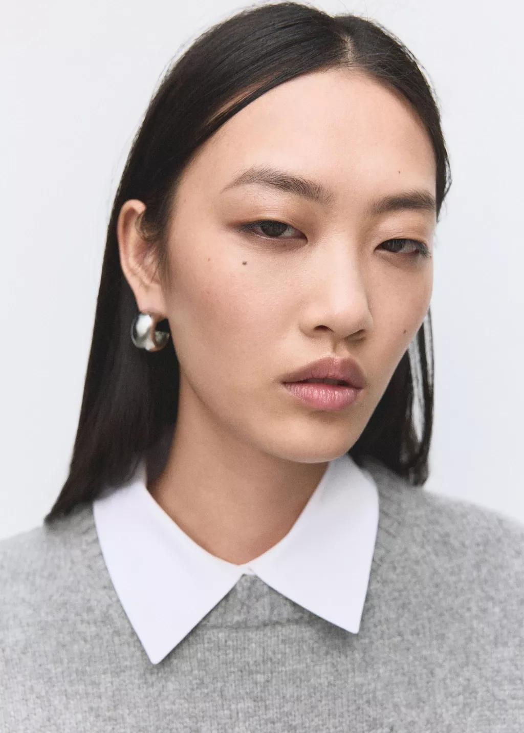 Grey Wool-Blend Knit Sweater, Medium Grey, large image number 4