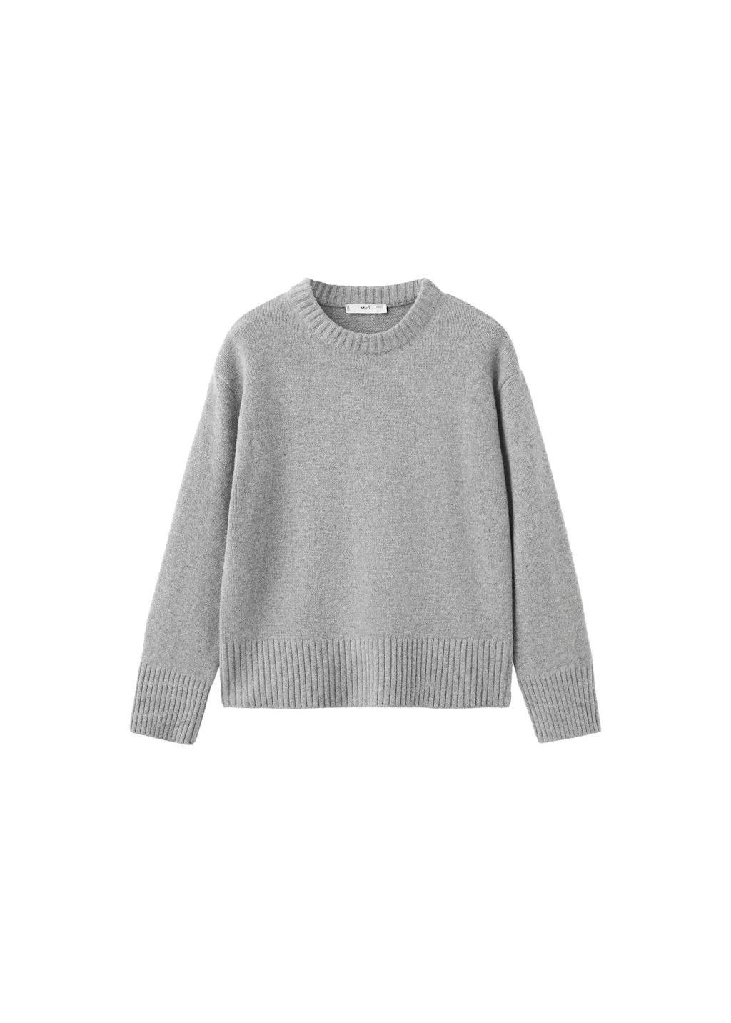 Grey Wool-Blend Knit Sweater, Medium Grey, large image number 6