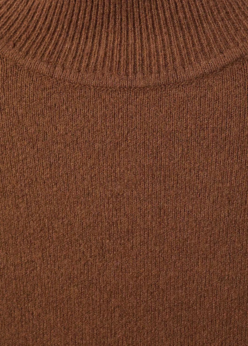 Brown Sweater With Buttoned Cuffs And Perkins Collar, Dark Brown, large image number 1