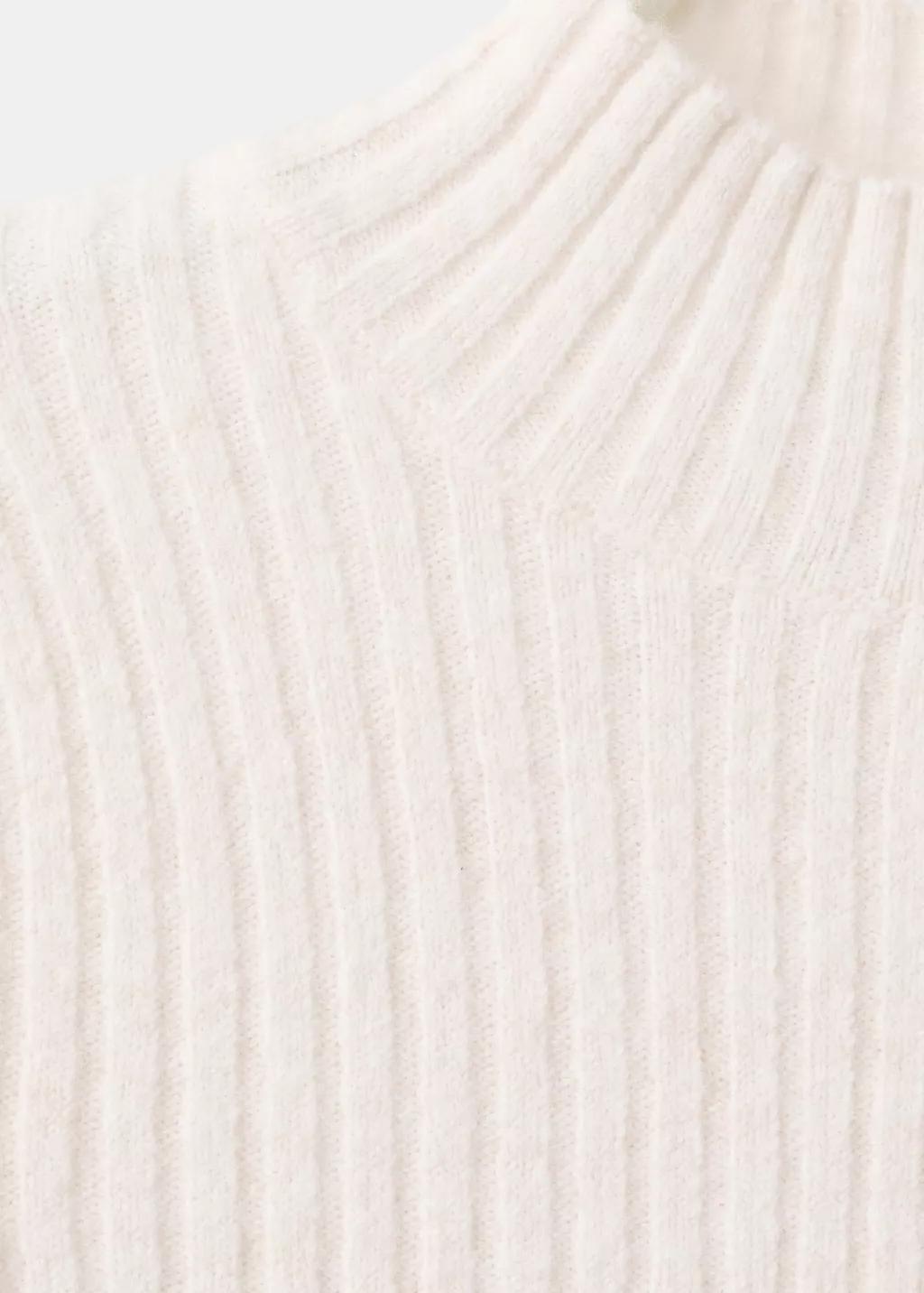 Cream Fitted Sweater With Perkins Neck, 0201_05, large image number 1