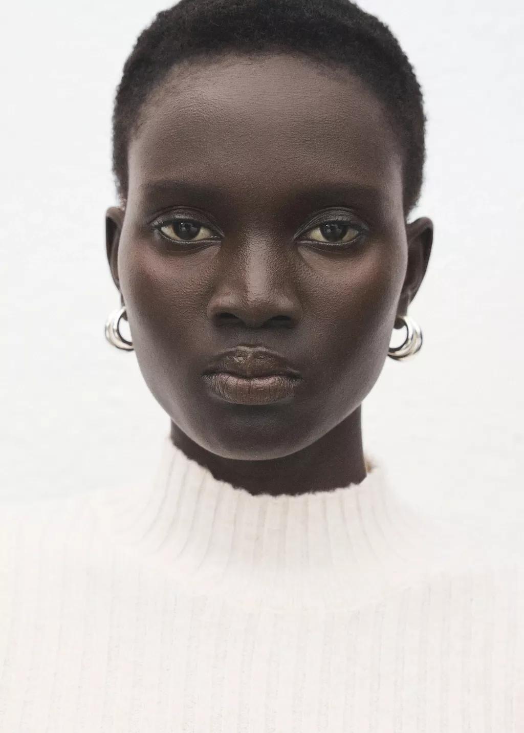 Cream Fitted Sweater With Perkins Neck, 0201_05, large image number 4