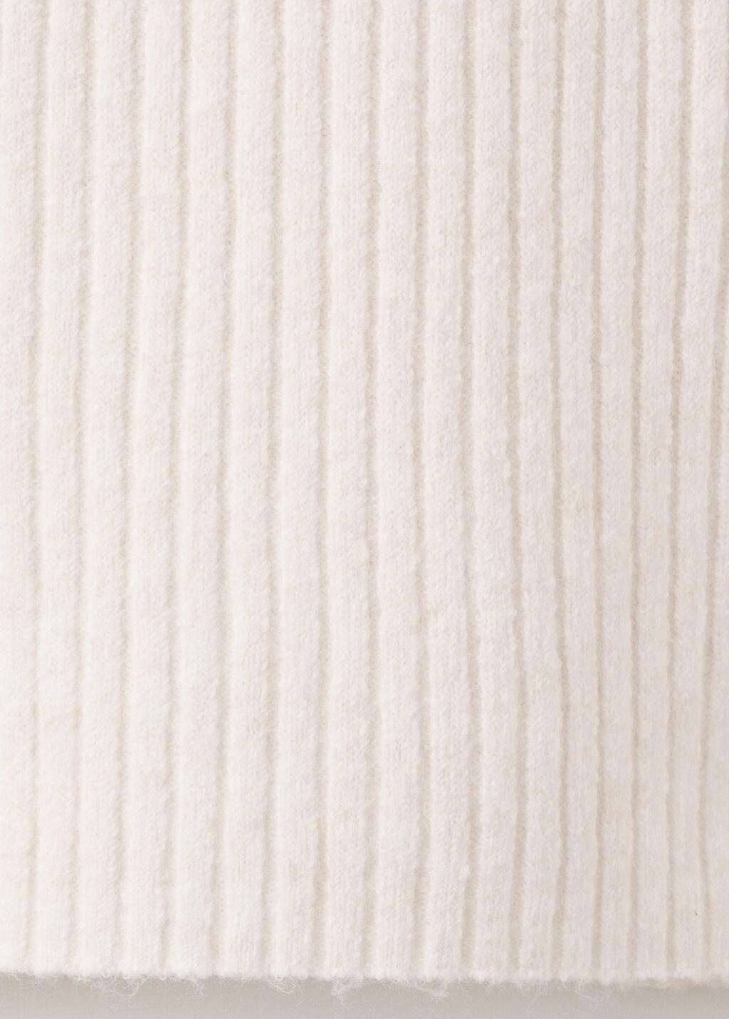 Cream Fitted Sweater With Perkins Neck, Light Beige, large image number 5