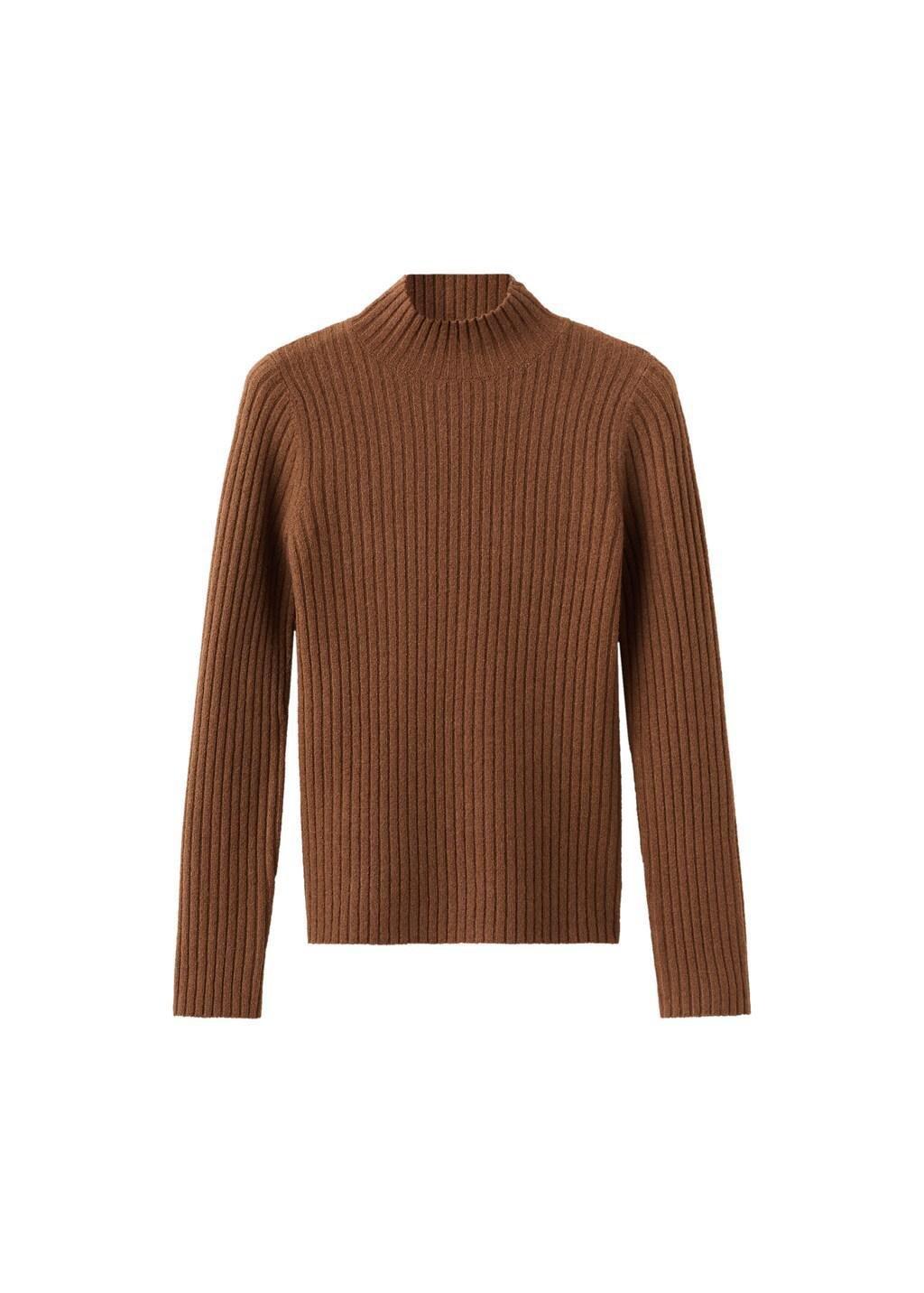Brown Fitted Sweater With Perkins Neck, 0201_17, large image number 7