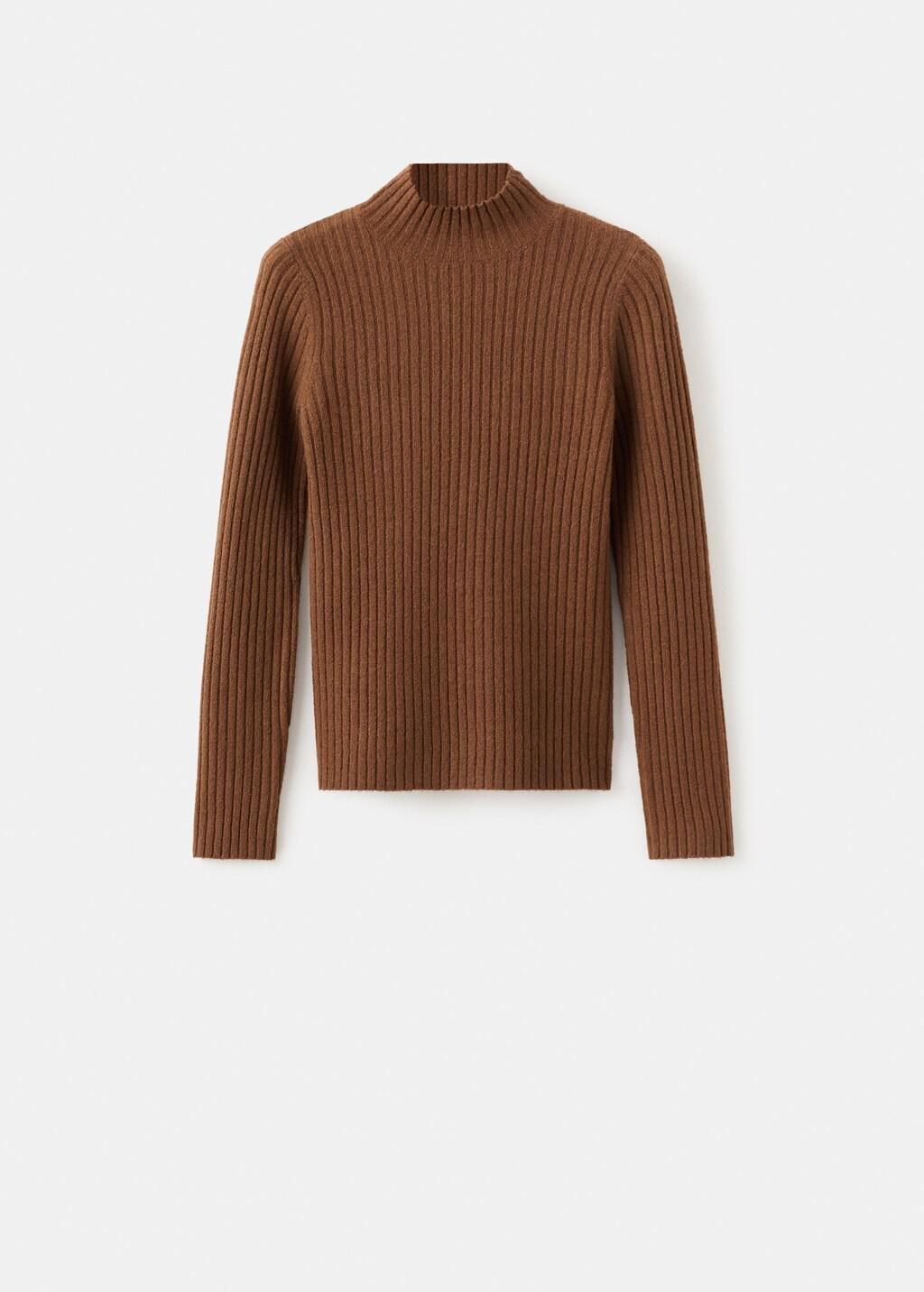 Brown Fitted Sweater With Perkins Neck, 0201_17, large image number 8